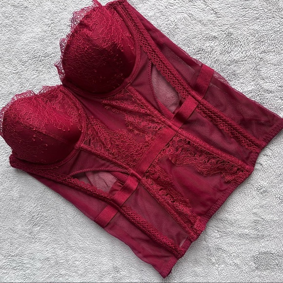 Victoria's Secret Other - Victoria's Secret Very Sexy Lace Bustier Corset Underwire Strapless Bra Top 34B